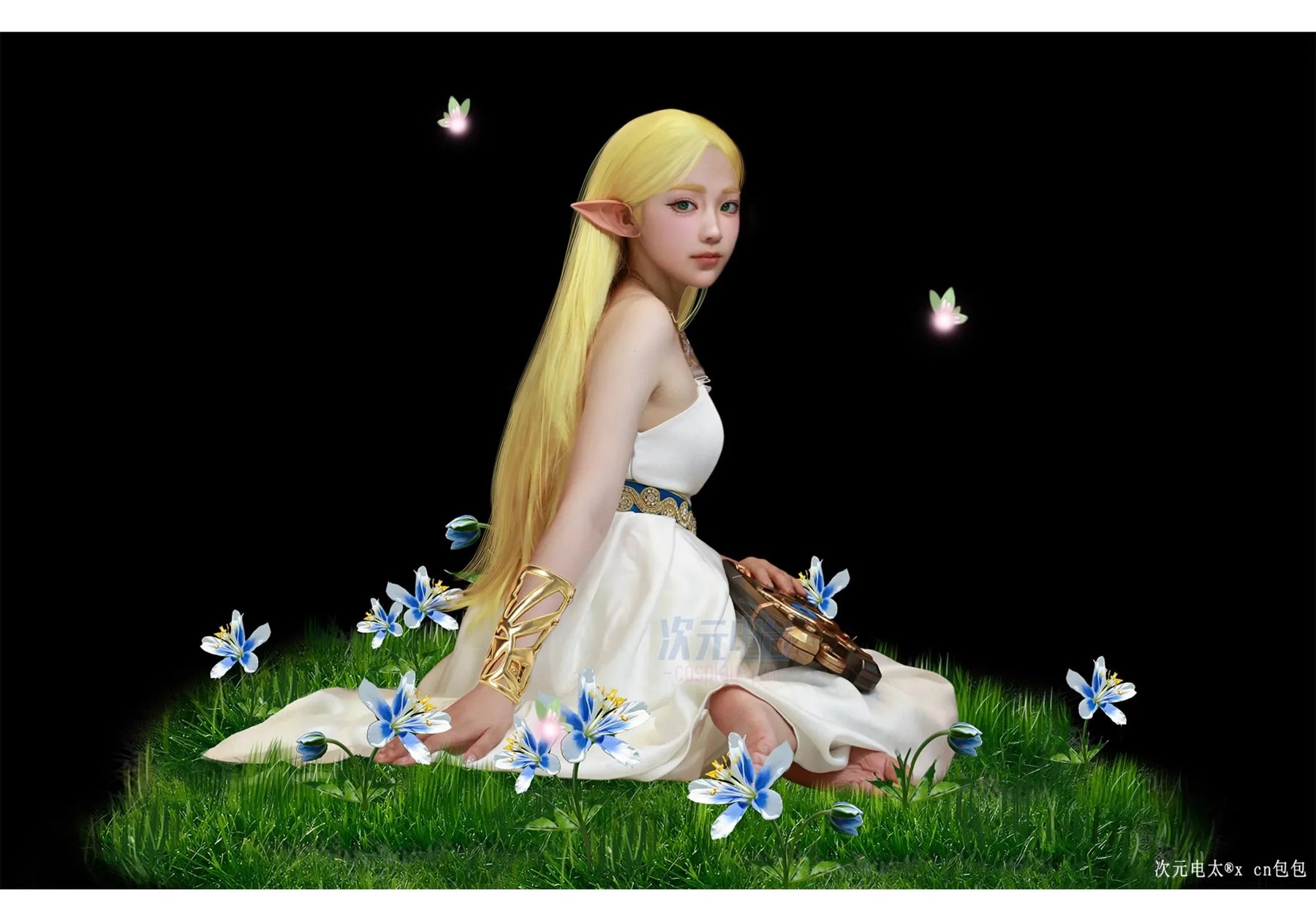 Game Zelda: Breath of the Wild Zelda Cosplay Costume Dress Belt Earrings Necklace Glove Set Halloween Party Sexy Women Uniform