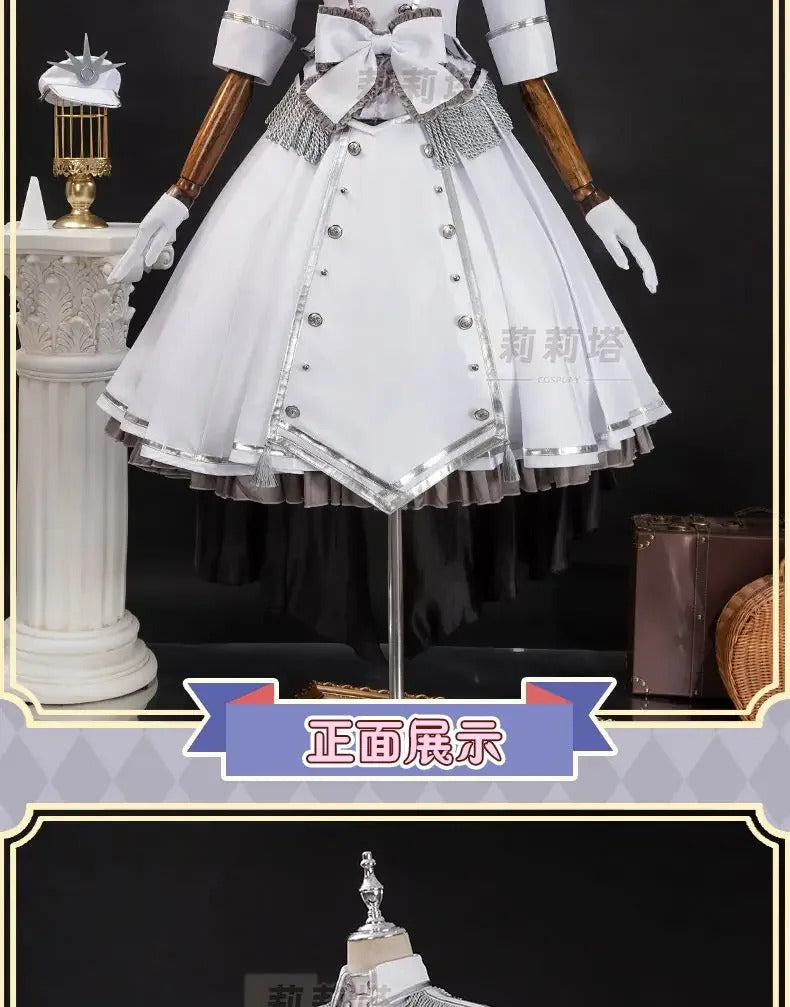 Shusheng-R Tokisaki Kurumi Nightmare Cosplay DATE A LIVE The White Queen Costume Halloween Party Lolita Dress Wig Props Women's Sweet Set