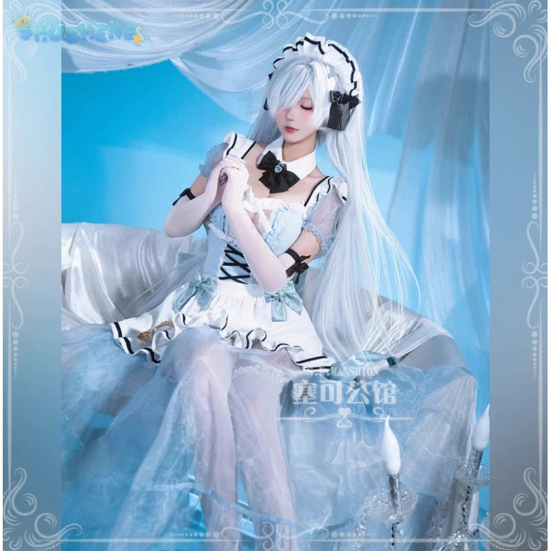 Cinderella Goddess of Victory: Nikke Cosplay Costume Lolita Sweet Maid Dress Accessories Socks Wig Props Halloween Girl Uniform