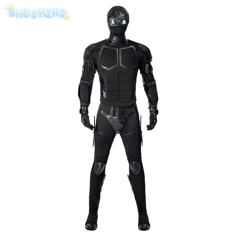 The Boys Season 2 Black Noir Cosplay Costume Black Jumpsuit Halloween Carnival Superhero Battle Noir Outfit Adult Men Helmets