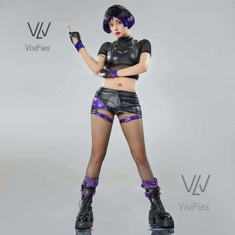 Game Tekken 8 Ling Reina Cosplay Fantasia Costume Disguise for Adult Women Tops Shorts Outfits Halloween Carnival Party Clothes