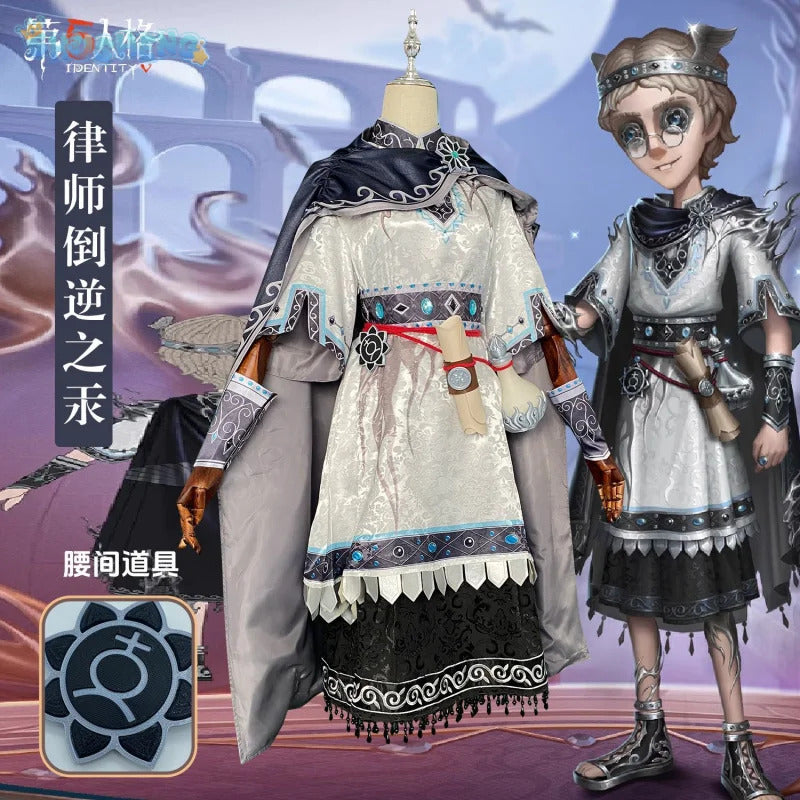 Game Identity Ⅴ Freddy Riley Lawyer Cosplay Costume Cloak, dress belt ring prop Halloween party gorgeous Woman Man New uniform