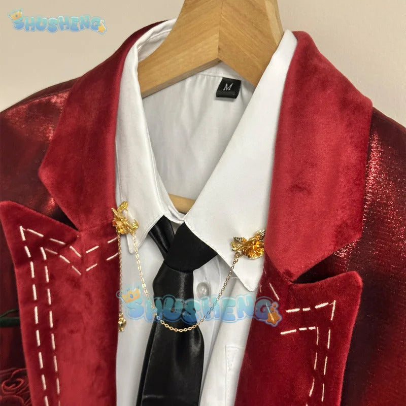 Shusheng-N Love And Deepspace Rafayel Cosplay Costume Rose Burning Kiss Rose Secret Letter Uniform Halloween Party for Women Men Carnival