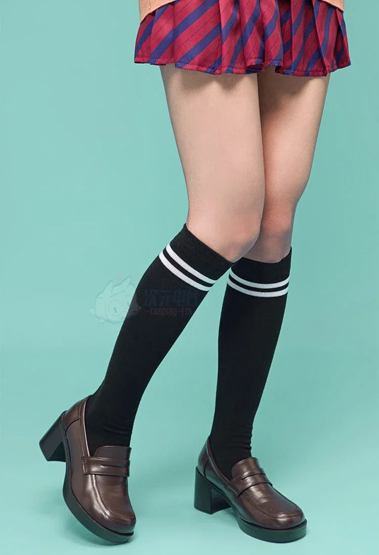 Anime Yamai Ren Komi Can't Communicate Cosplay Costume Halloween Carnival Sweet JK Uniform Sweater Coat Socks Women's Man Set