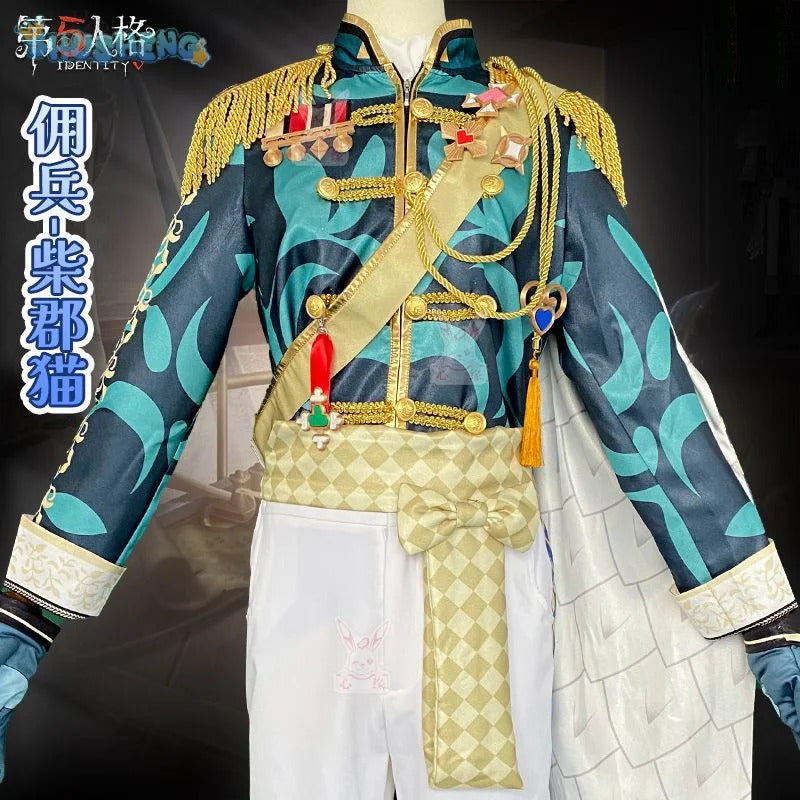 Shusheng-N Game Identity Ⅴ Naib Subedar Mercenary Cosplay Costume Halloween New Fashion Coat Pants Props Wig Men Women Uniform Set S-XXL