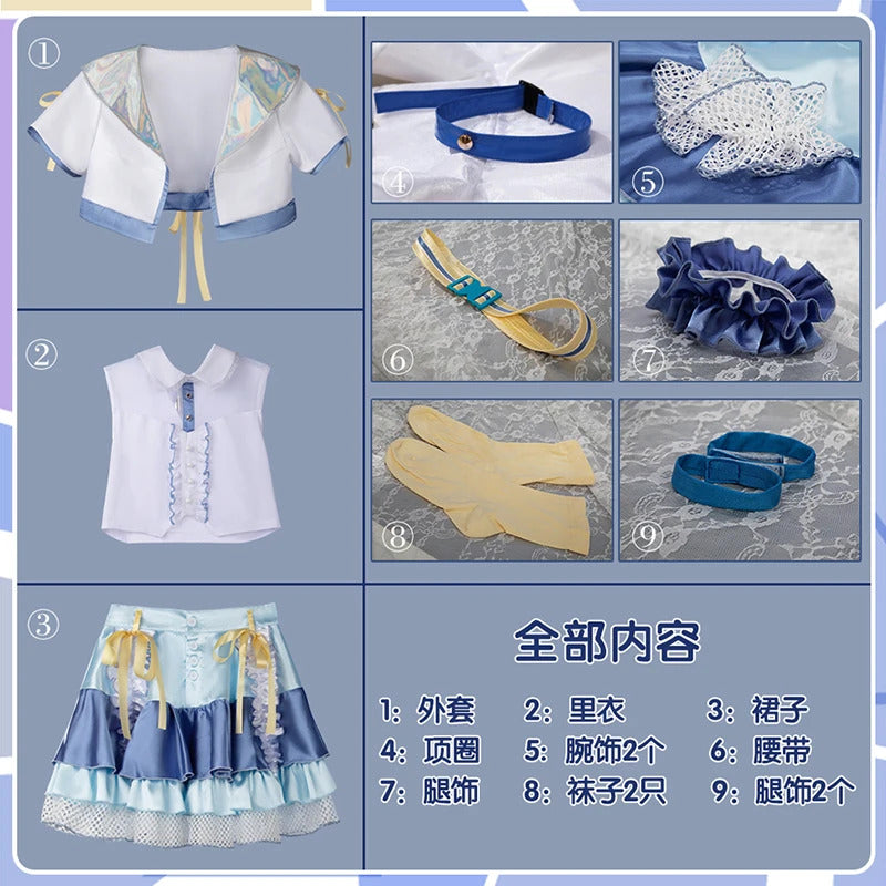 Shusheng-N Gakuen IDOLM@STER Kotone Fujita Cosplay Costume Halloween Carnival Sweet Lolita Dress Accessories Props Wig Men's Women's Set