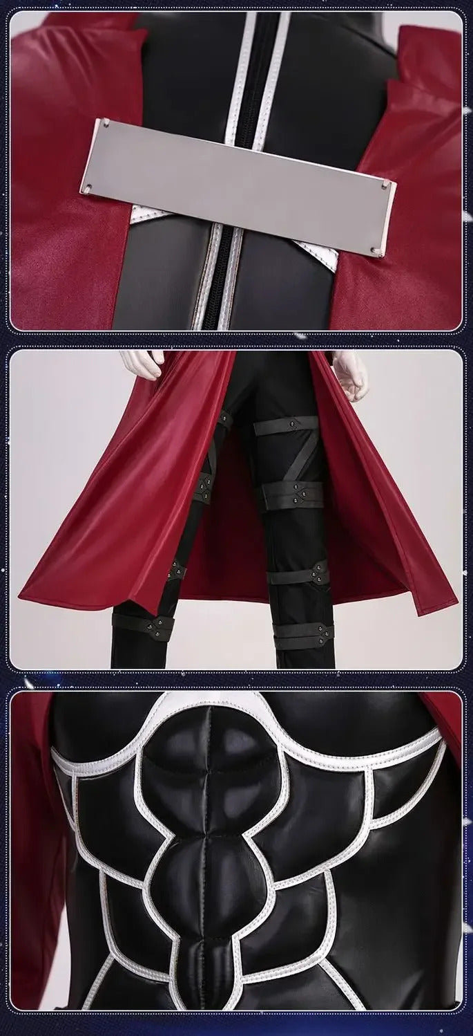 Anime Fate/stay nigh EMIYA Cosplay Arche Costume Black leather top apron pants set Halloween party handsome men women uniform