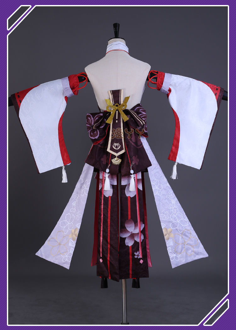 Genshin Impact Yae Miko Full Set Guuji Yae Cosplay Costume Wig Earning Headwear Ears Tail for Comic Con