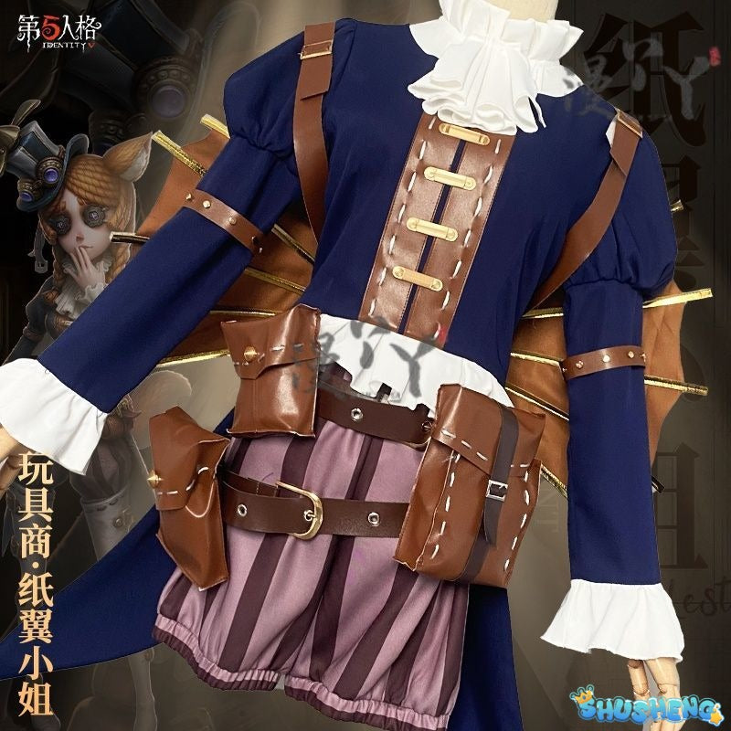Identity Ⅴ Anne Lester Toy Merchant Cosplay Costume Hat waist bag glasses tie Halloween Gothic casual uniform Woman Man New set