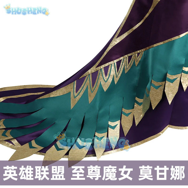 Game LOL Morgana Cosplay Costume Dress Set Women Coven Morgana Fashion Dress With Accessories Outfits Halloween Costume