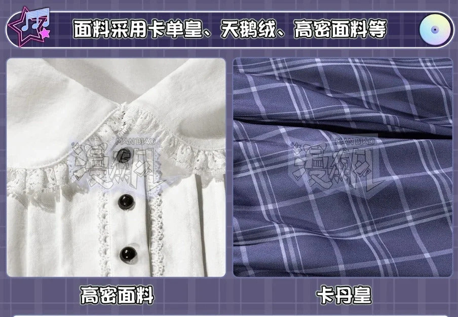 Shusheng-R Wakaba Mutsumi Mortis Cosplay Anime BanG Dream!Costume Sweet Campus JK Uniform Dress Belt Tie Socks Halloween Party Set