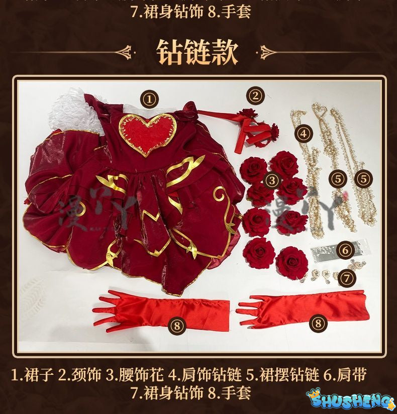 Identity V Specimen Gallery Bloody Queen Official Cosplay Costume Women's Long Dress Game Full Of Suit Character Roleplay Outfit