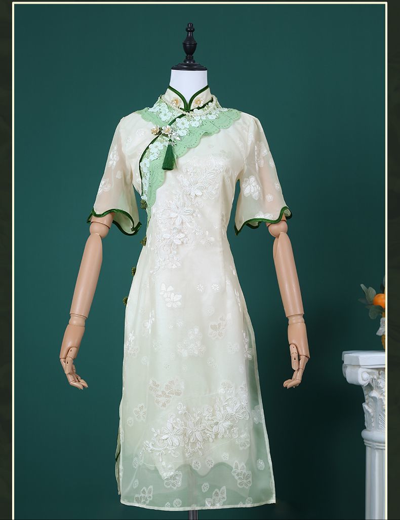 Identity V Emma Woods Cosplay Costume Gardener Hat Bag Outfit Cos Clothing Full Set West Lake Cheongsam Role Play