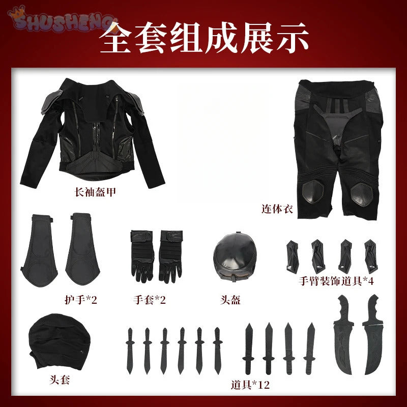 The Boys Season 2 Black Noir Cosplay Costume Black Jumpsuit Halloween Carnival Superhero Battle Noir Outfit Adult Men Helmets