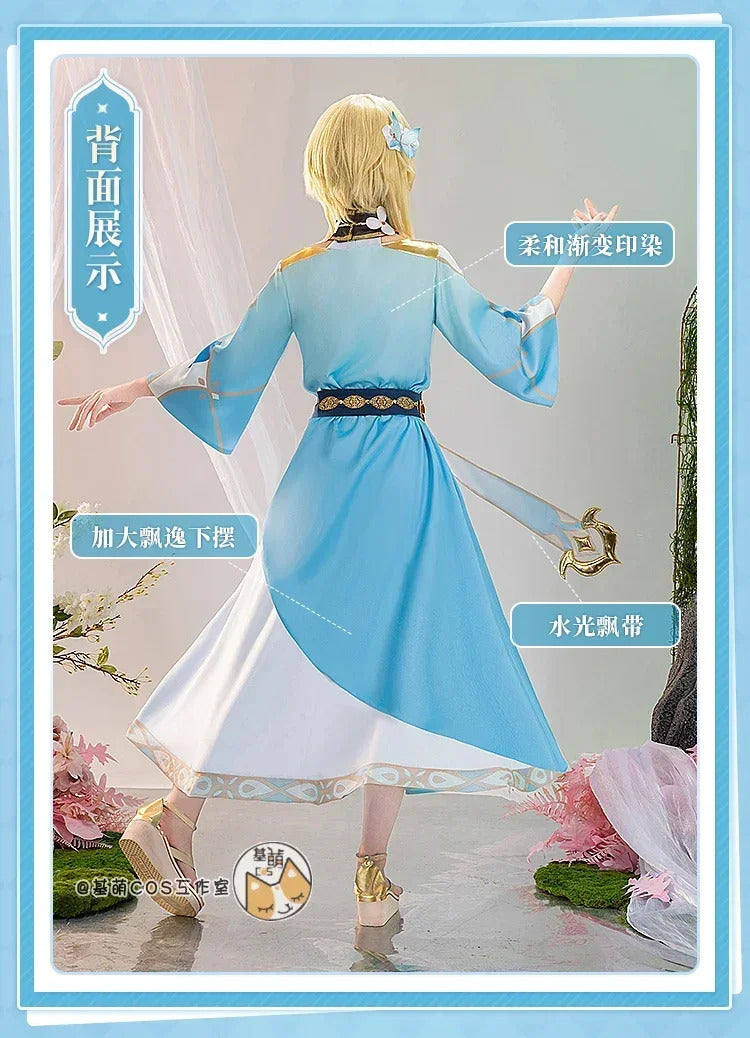 Genshin Impact Lumine Cosplay Costume The Knight of Flowers Uniform Halloween Carnival Party Christmas Play Role Clothing
