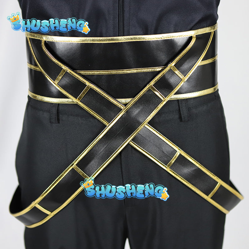Kagenou Cid Cosplay Costume Anime The Eminence In Shadow Minoru Kageno Black Uniform Shadow Garden Cloak Belt Gloves Outfits