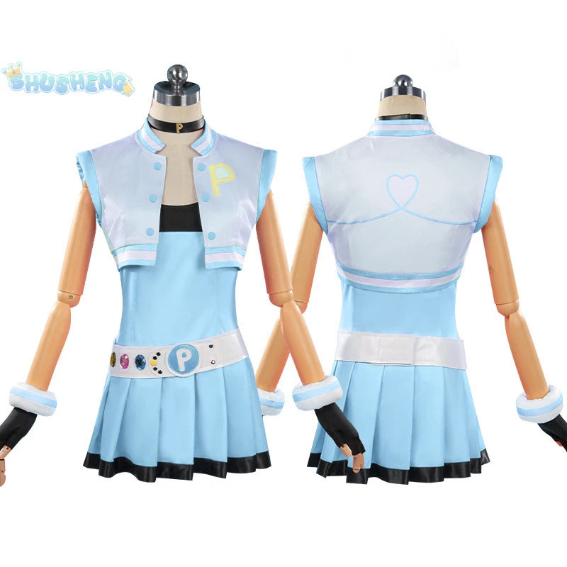 Powerpuff cos Girls Blossom Bubbles Buttercup Cosplay clothing Sweet Loli Hair accessories gloves props Halloween Uniform S-XXXL