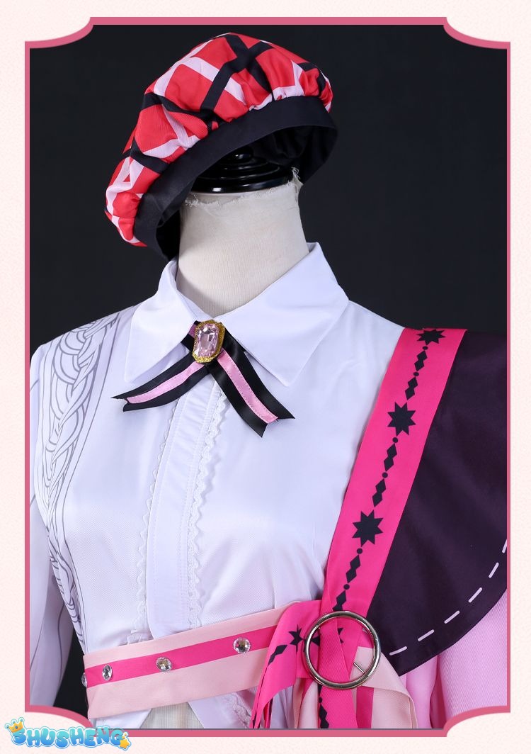Aster Role-playing Costume Game Nu Carnival Aster Cosplay Outfits Halloween Party Set Short Pink Hair Role Play