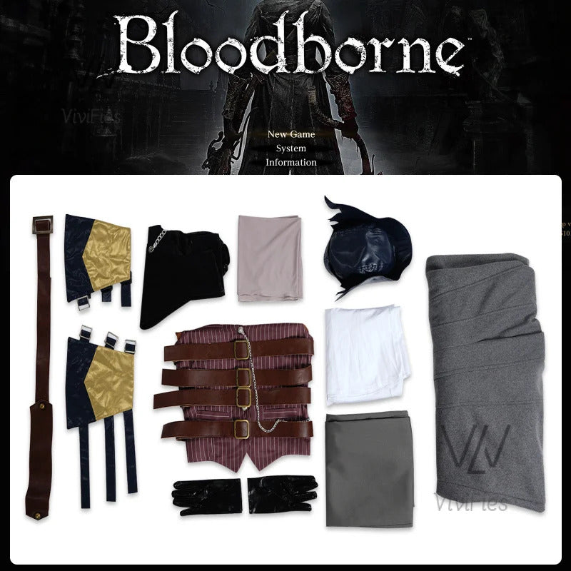 Game Bloodborne Gehrman Cosplay Costume Halloween outfits Women Men New Suit Uniform Accessories and props set in stock