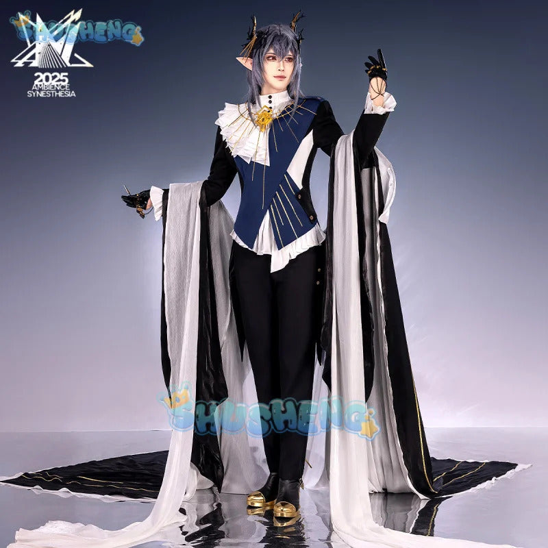 Arknights Aefanyl Logos Cosplay Costume Uniform Earrings Radiant Serenity Ambience Synesthesia Halloween Party for Women Men