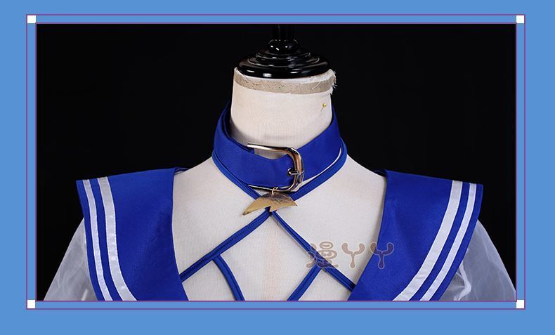 Anime Virtual YouTuber Shylily Lily Cosplay Costume Summer Day Swimwear Bikini Woman Sexy Kawaii Sand Party Sailor Suit