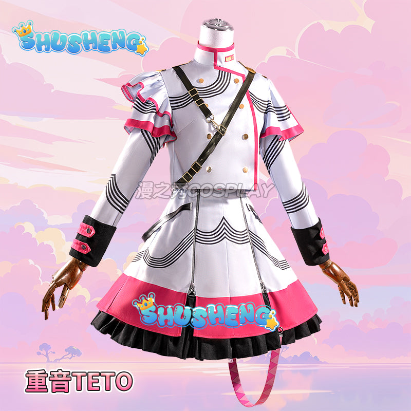 Vtuber Kasane Teto Cosplay Costume UTAU Anime Clothing Synthesizer V Teto's Wigs Halloween Virtual Singer Costume