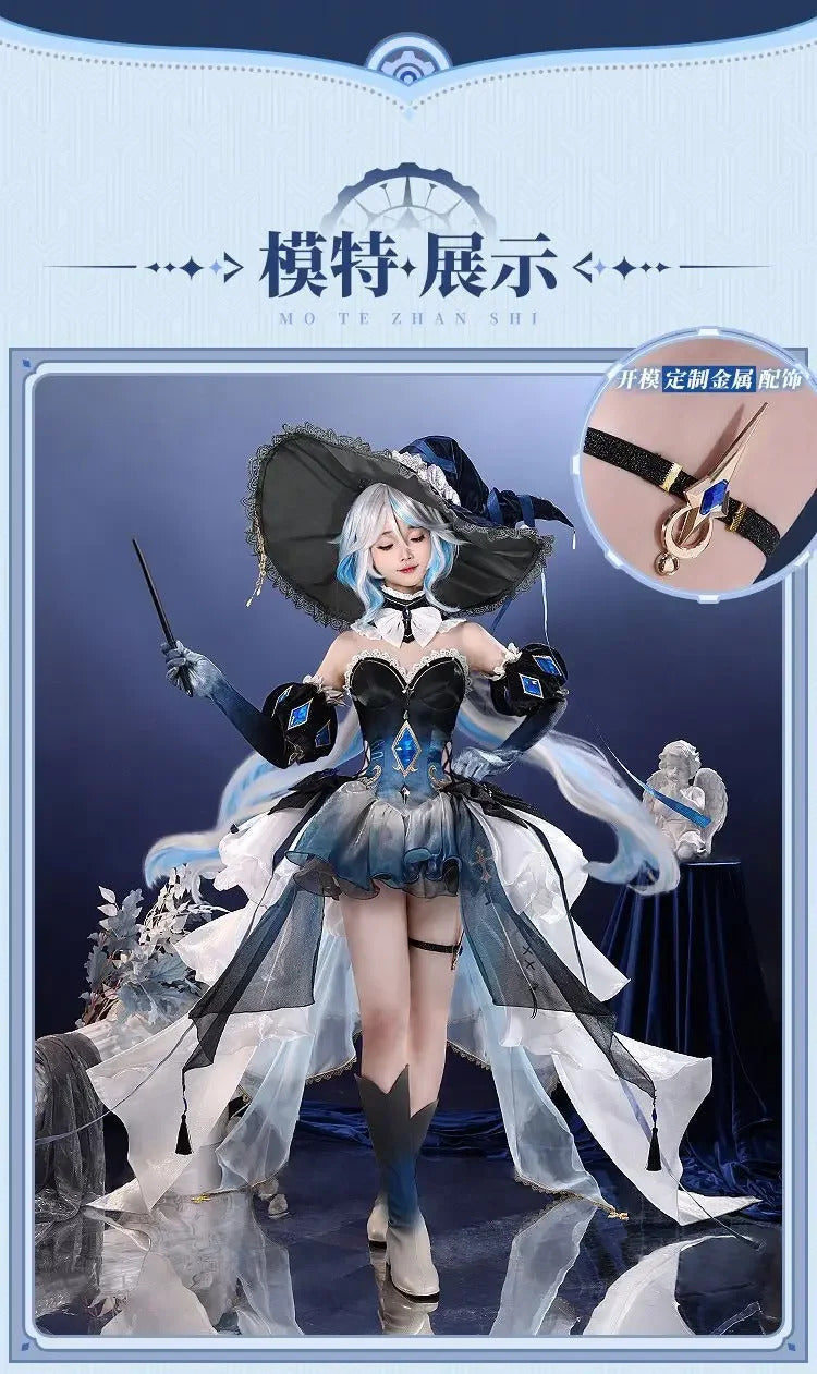 Focalors Genshin Impact Hydro Archon Cosplay Furina Costume Gorgeous Dress Female Wig Props Halloween Party Dress Complete Set