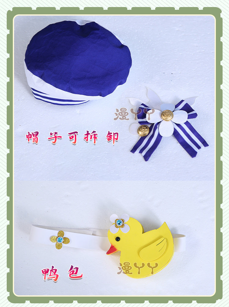 Genshin Impact Barbara Cosplay Costume Women Cute Swimsuit Coat Halloween Carnival Uniforms Full Set with Bag Hat Custom Made