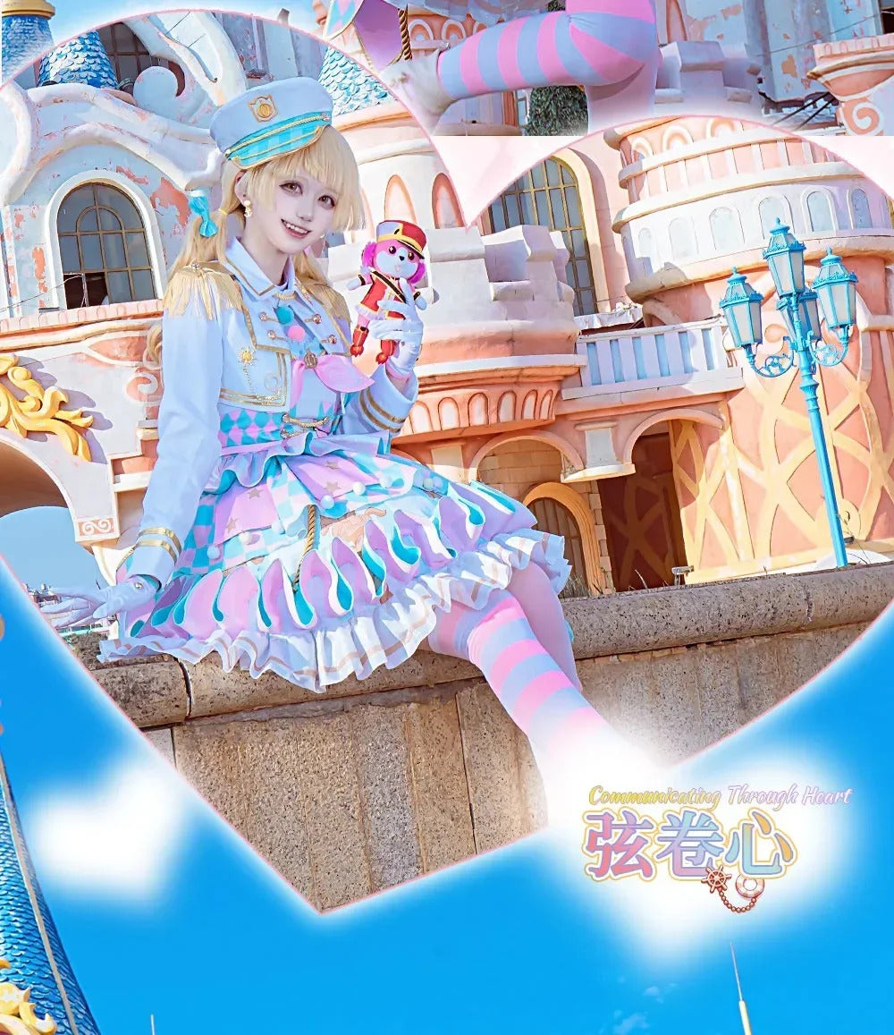 Anime BanG Dream! Kokoro Tsurumaki Cosplay Costume Dress Hat Glove Coat Hat Props Full Set Halloween Sweet Woman Lolita Uniform