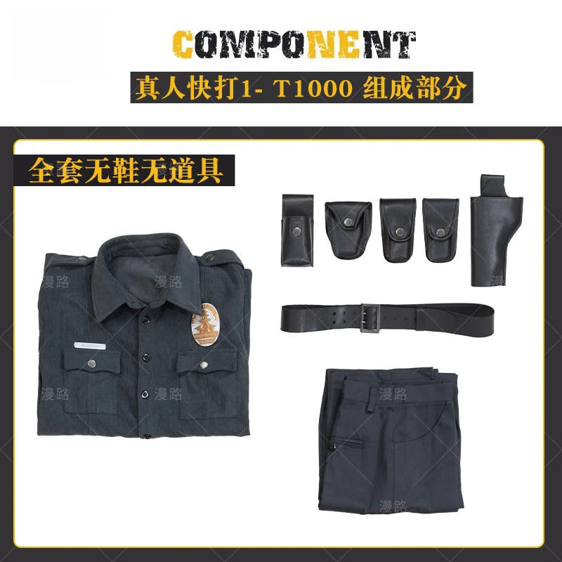 Mortal Kombat 1 T-1000 Cosplay Costume Uniform Halloween Carnival Party Christmas Play Role Clothes Clothing for Men