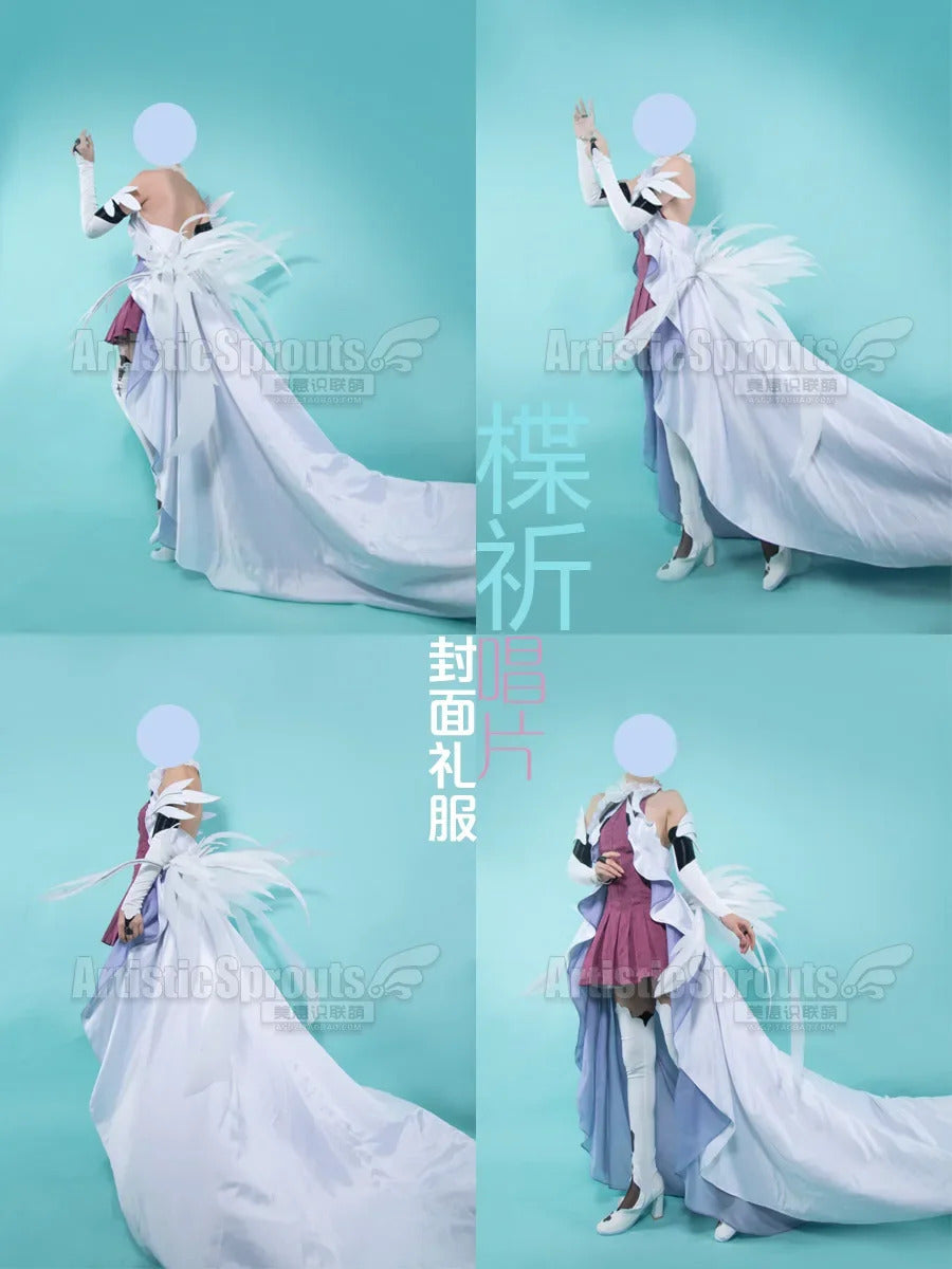 Anime Guilty Crown Inori Yuzuriha Cosplay Costume Women's new elegant Halloween party dress wig accessories props uniform set