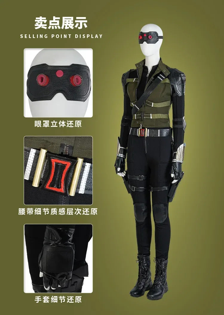 Thunderbolts Yelena Belova Black Widow Cosplay White Widow Costume Halloween Carnival Party Christmas Play Role Clothes Clothing