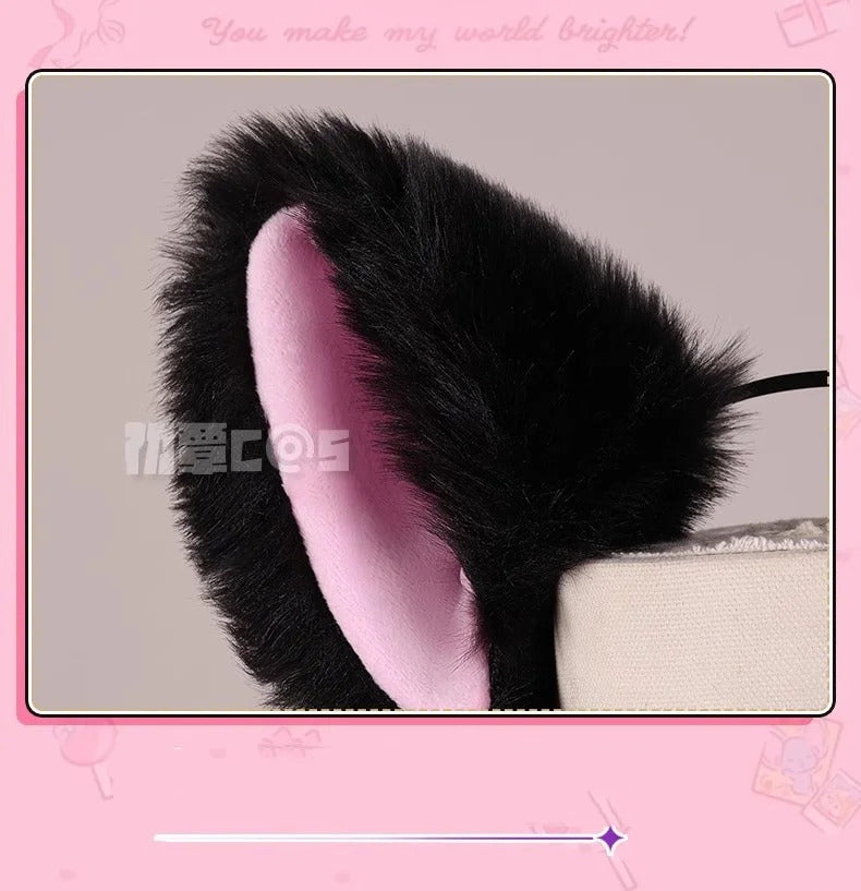Shusheng-R Kinomoto Sakura Cosplay Costume Anime Card Captor Sakura DUDU-R Women Halloween Cute Black Pink Dress THE THUNDER Ears Tail