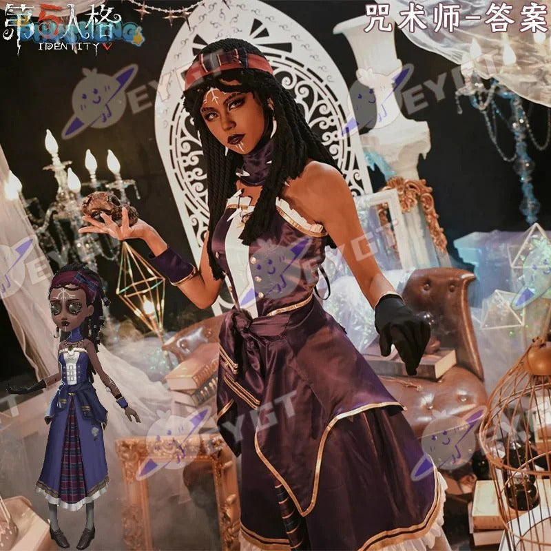 Identity Ⅴ Patricia Dorval Enchantress Cosplay Costume Halloween party new dress jacket gloves glasses prop set women uniform