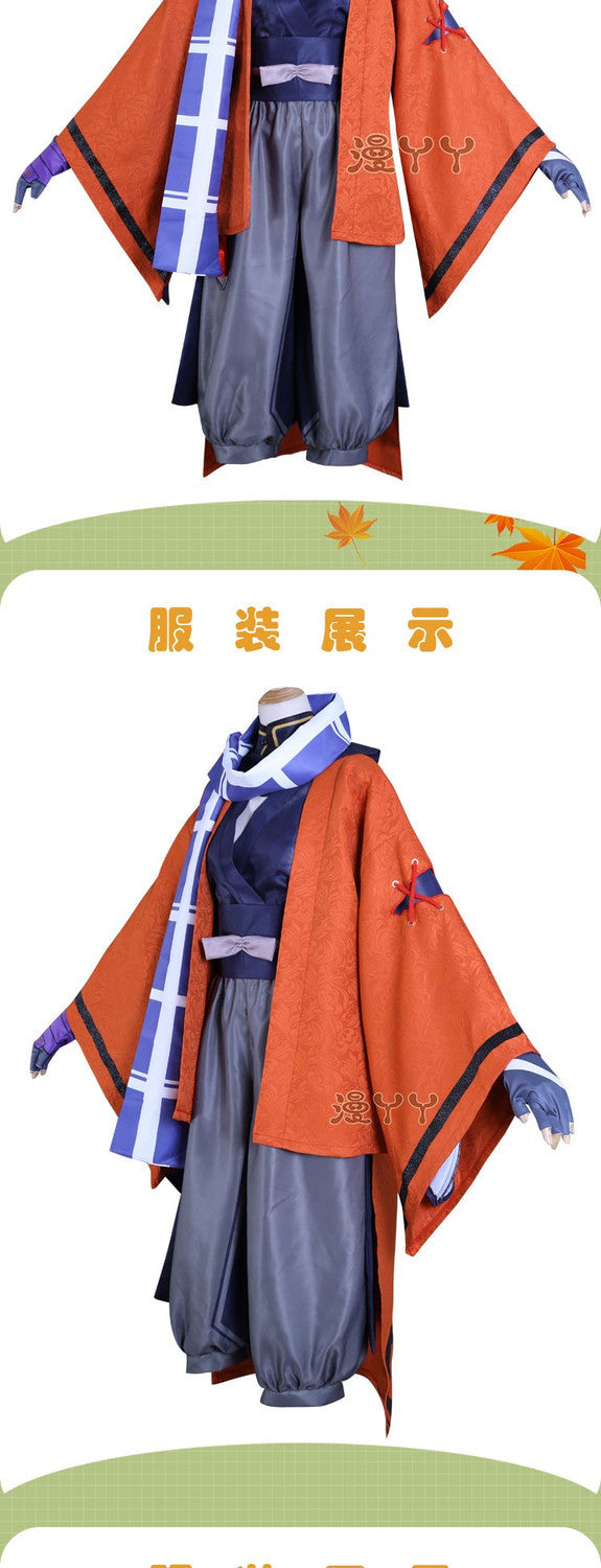 Anime Game Genshin Impact Kaedehara Kazuha Friend Tomo TomoKazu Cosplay Costume Inazuma Woman Man Red Kimono Halloween Suit Prop