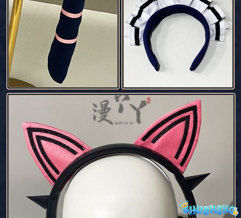 Anime Game Blue Archive Cosplay Saiba Midori Saiba Momoi Costume Maid Uniform Lolita Cat Ears Tail For Halloween Customized