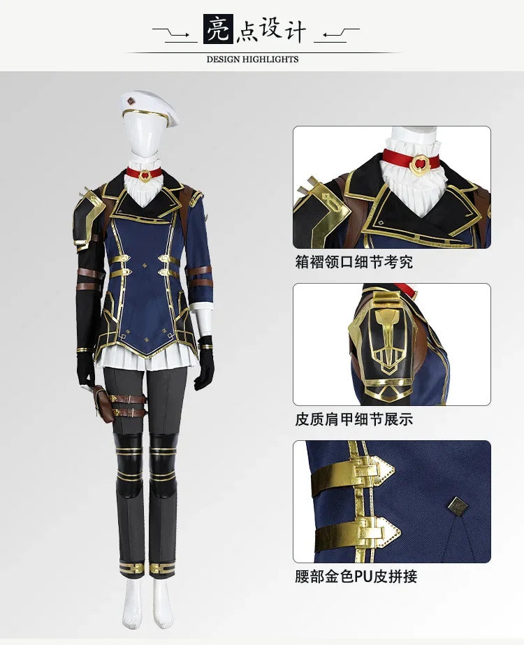 Shusheng-R Caitlyn Vi Cosplay Costume Game LOL Cosplay Women Uniform LOL Plus Size Vi Cosplay Costume Halloween