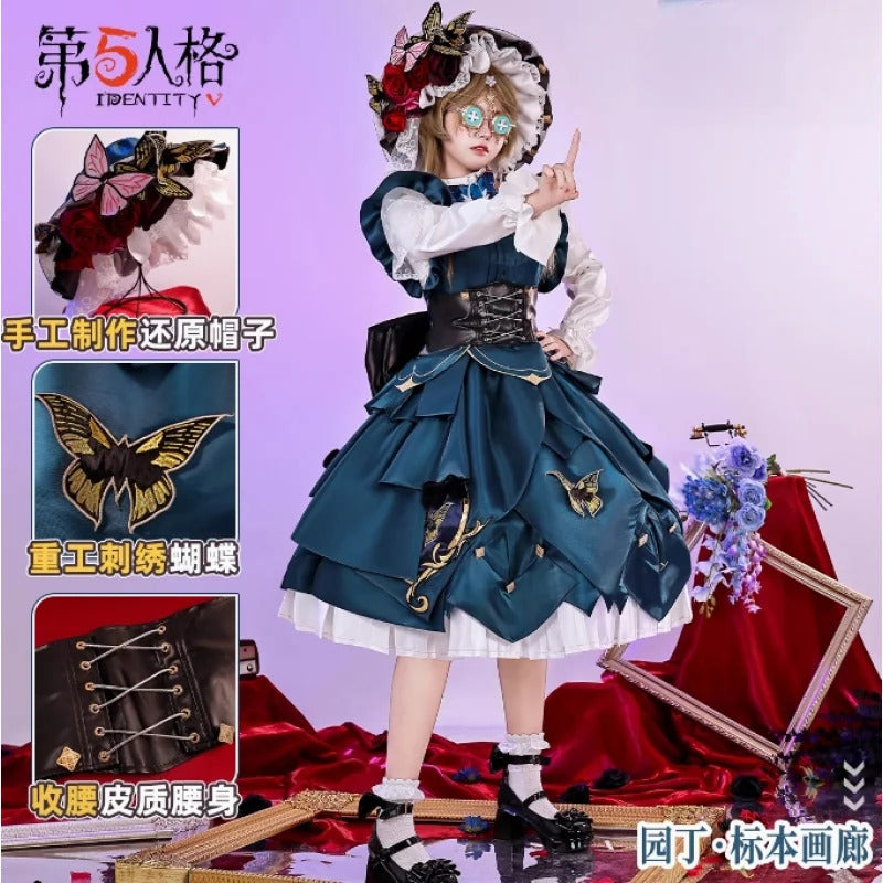 Shusheng-R Identity Ⅴ cosplay Emma Woods Gardener specimen gallery costume Halloween party lolita dress hat waist cover props shirt girl