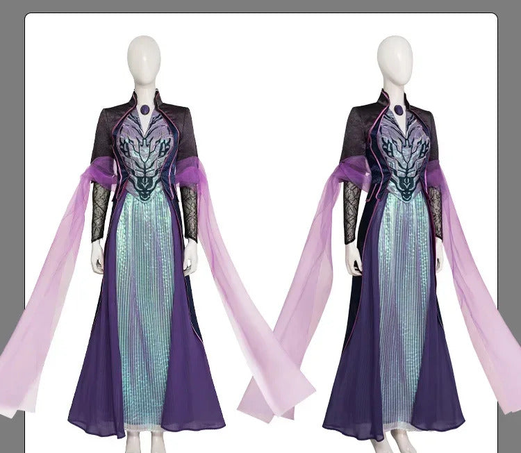 Movie Agatha Harkness Cosplay Agatha Cos All Along Costume New Elegant Dress Coat Shawl Accessories Set Christmas Party Full Set