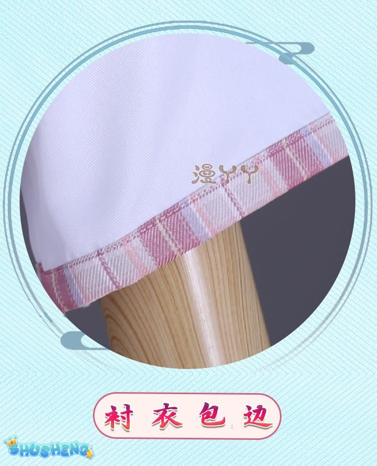 Anime Virtual YouTuber VTuber Minato Aqua Cosplay Costume Hololive Girls Aqua JK Pink School Uniform Cute Bowknot Halloween Suit