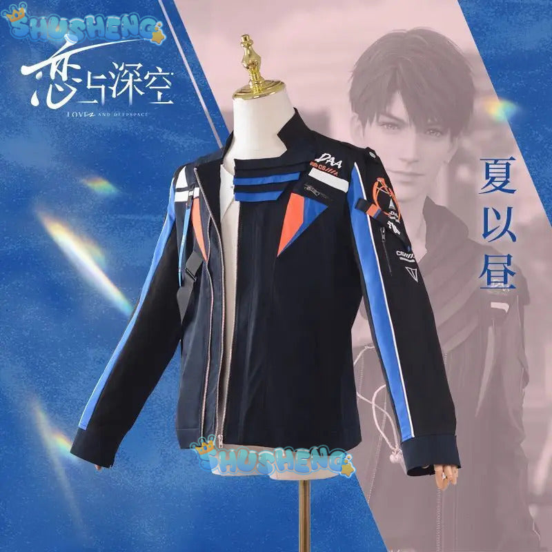 Game:Love And Deepspace Cosplay Caleb Childhood Friend Cos Costume Jacket Daywear Metal Square Necklace