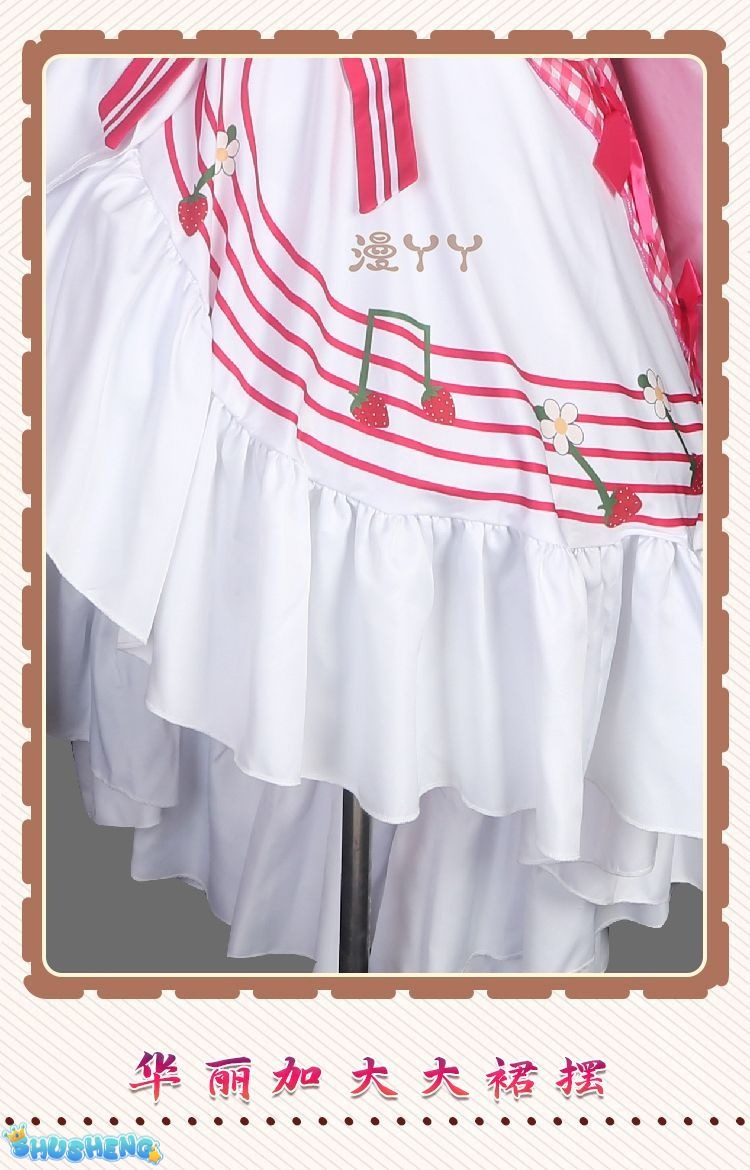 Anime Strawberry Miku 15th Anniversary Cosplay Costume Miku Lovely Lolita Dress Women Halloween Uniform Party Fancy Dress