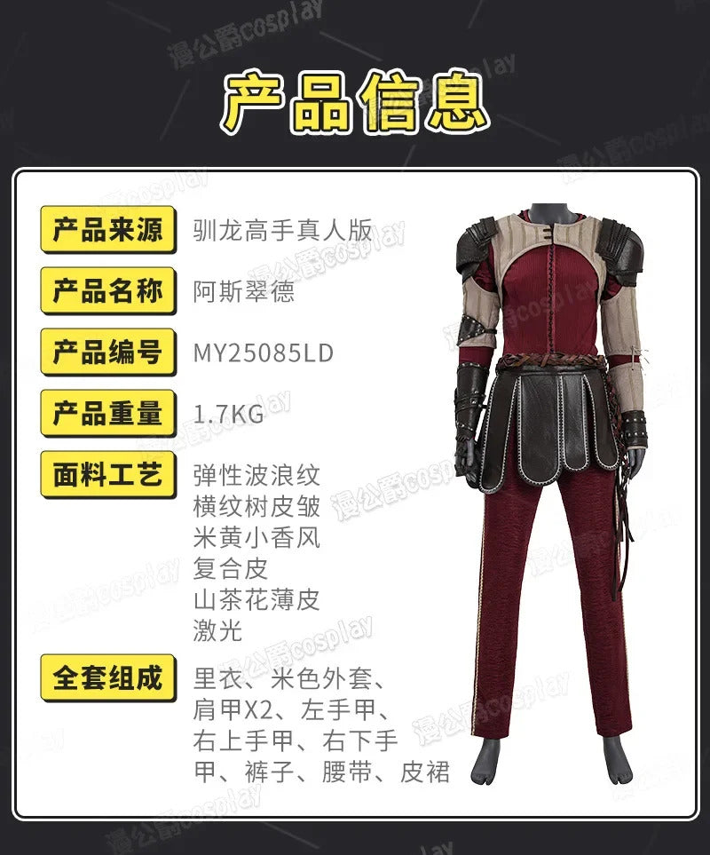How to Train Your Dragon Astrid Cosplay Costume Uniform Halloween Carnival Party Christmas Play Role Clothes Clothing for Women