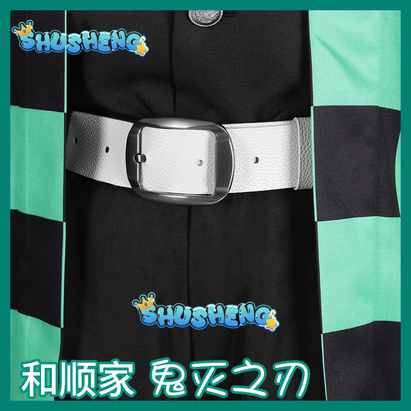Tanjirou Kamado Cosplay Custume Anime Demon Slayer Kimetsu No Yaiba Clothes For Adult Kid Uniform Set Party Gift Wig Mask Kimono
