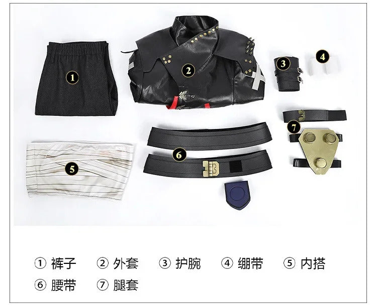 Arcang2 lol VI cosplay costume leather coat men women uniform suit Halloween party Carnival role play outfits Shusheng