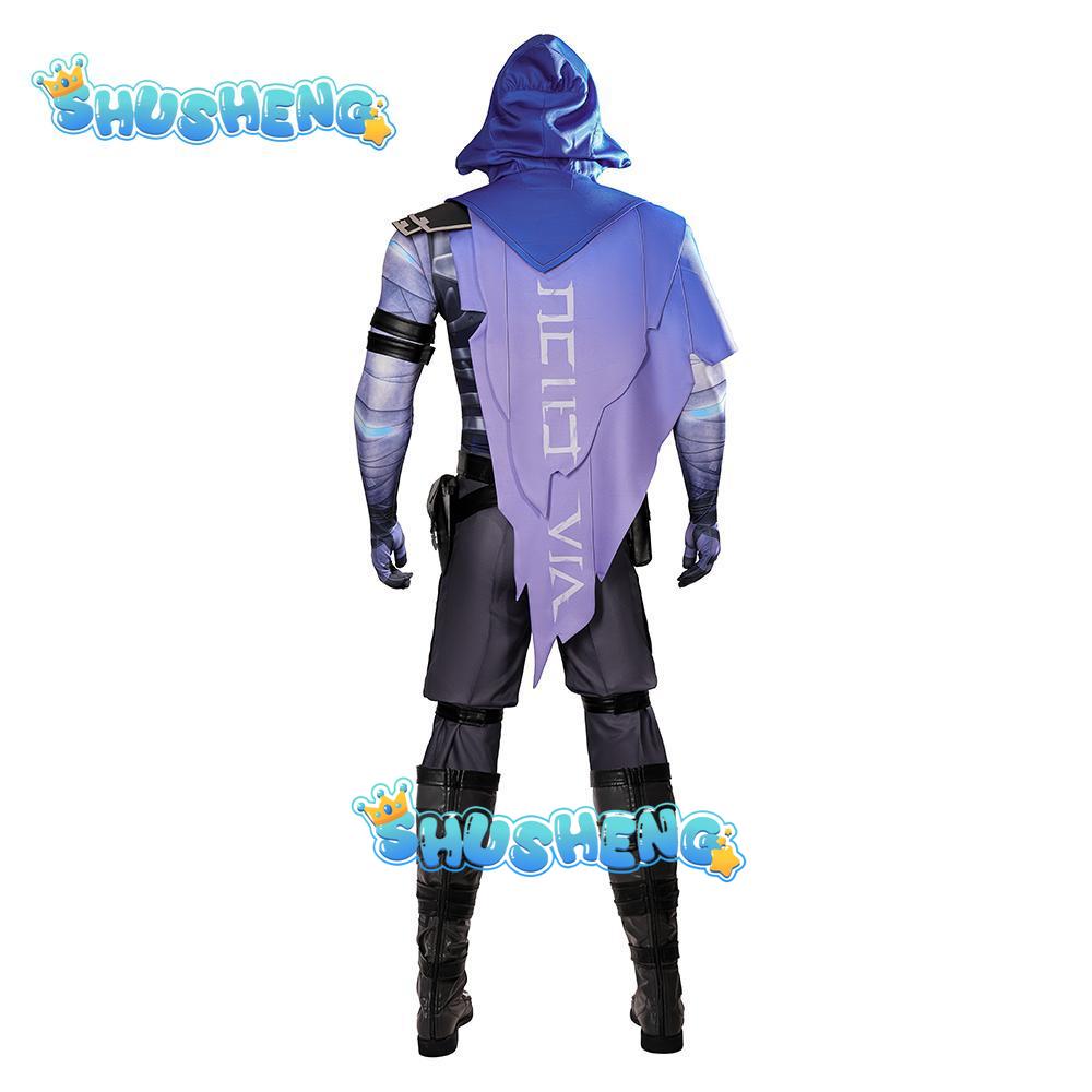 Valorant Omen Cosplay Costume Role Play Pants Hat Belt Outfits Men Halloween Carnival Party Suit