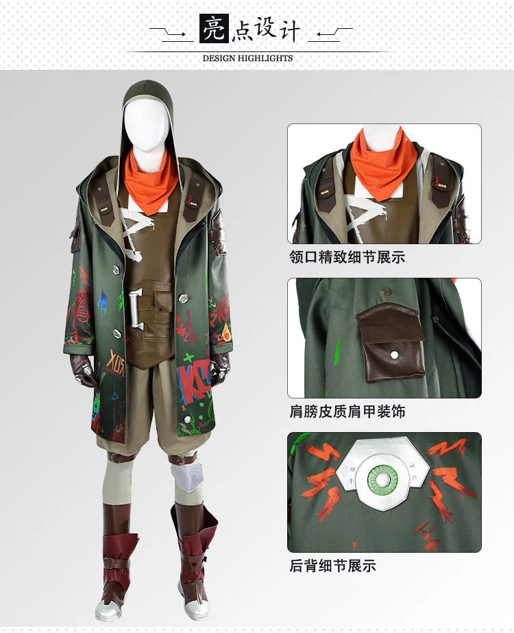 LoL Arcane:League of Legends2 Ekko Cosplay Costume Game Party Uniform Hallowen Carnival Role Clothes Clothing Shusheng