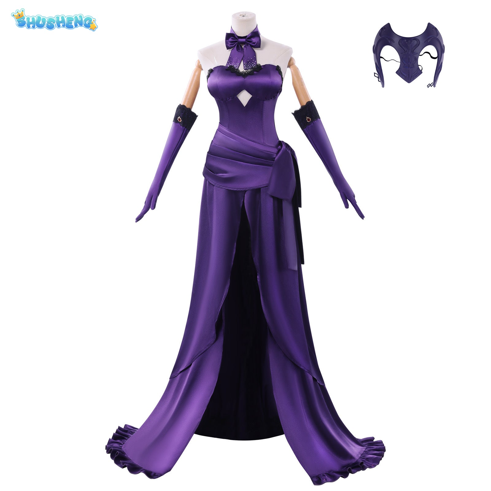 In Stock Game Fate FGO Jeanne D'Arc Cosplay Costume Jeanne Alter Purple Elegant Dress Wig Halloween Party Uniform for Women