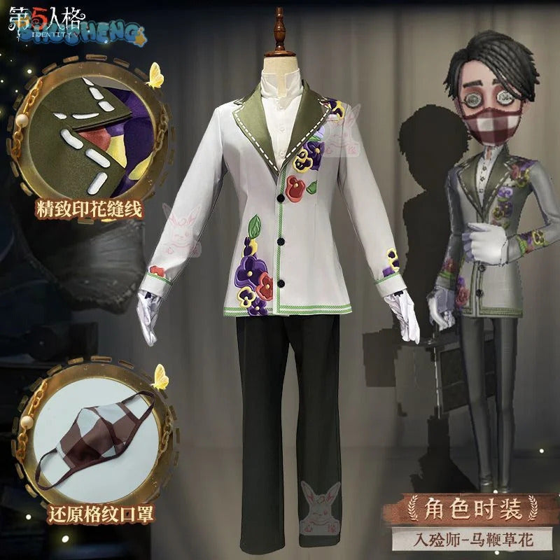 Shusheng-N Game Identity Ⅴ Aesop Carl Embalmer Cosplay Costume Suit, mask, gloves, shirt set Halloween party men's and women's uniforms