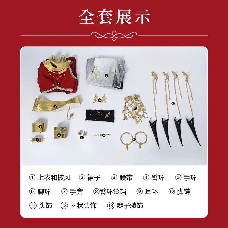 Game Path to Nowhere Hestia Cosplay Costume Cloak, armband, gloves, accessories and props Halloween party sexy Woman dress set